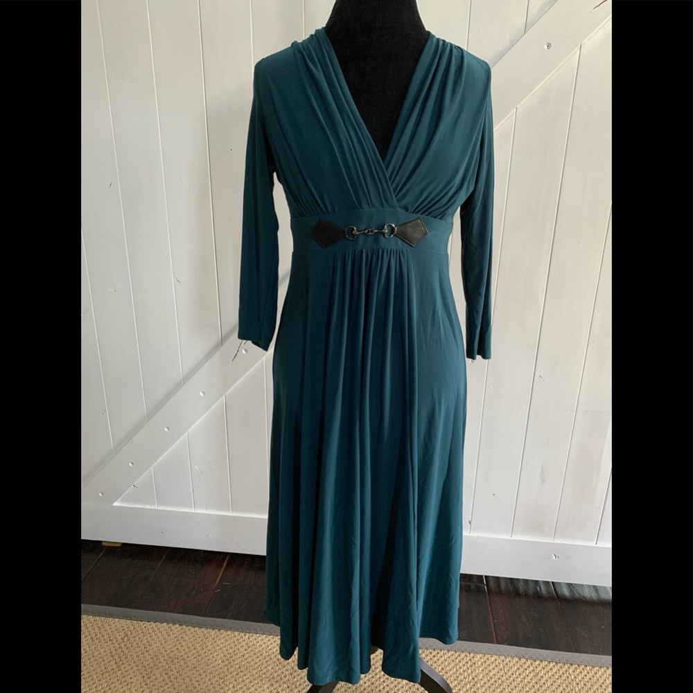 Jade colored long sleeve dress